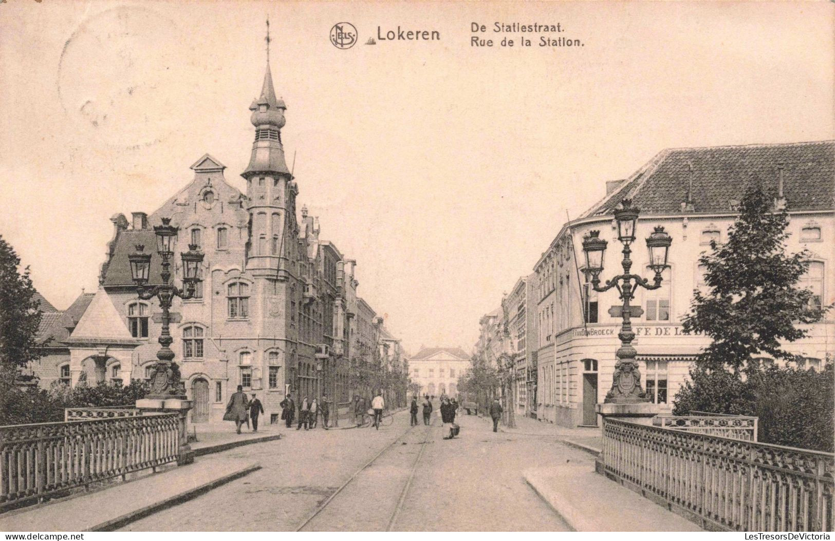 BELGIQUE - Lokeren  - Rue De La Station - Animé - Carte Postale Ancienne - Lokeren