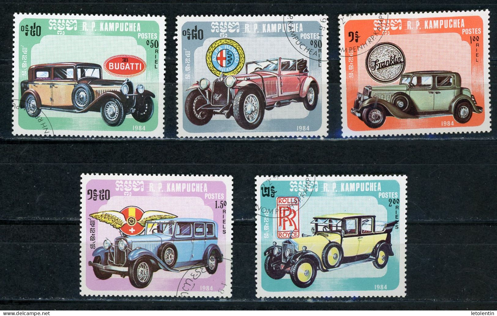 KAMPUCHEA : AUTOMOBILES - N° Yvert 492/496 Obli.. - Kampuchea