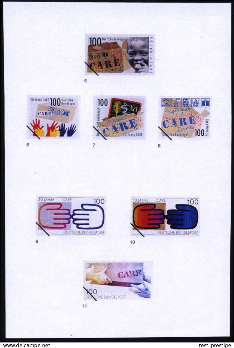 B.R.D. 1995 (Sept.) 100 Pf. "50 Jahre CARE", 32 Verschied. Alternativ-Color-Entwürfe Der Bundesdruckerei (50 Jahre Hilfs - Andere & Zonder Classificatie