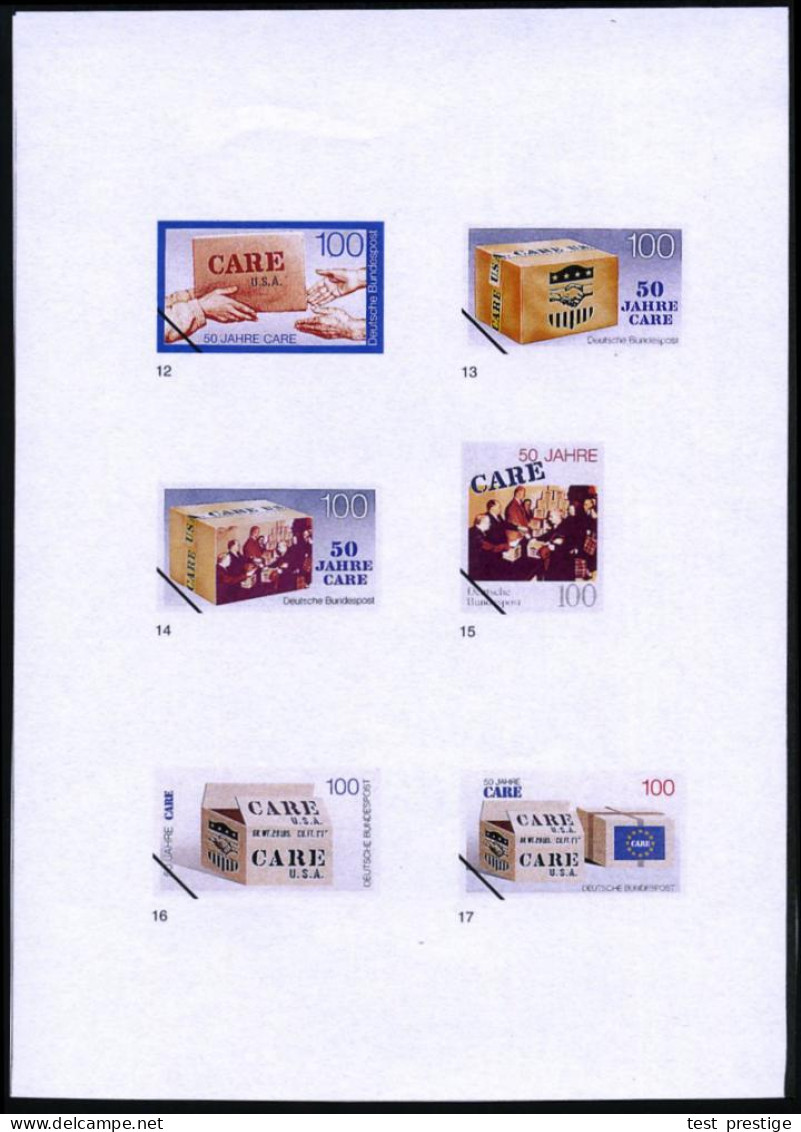 B.R.D. 1995 (Sept.) 100 Pf. "50 Jahre CARE", 32 Verschied. Alternativ-Color-Entwürfe Der Bundesdruckerei (50 Jahre Hilfs - Other & Unclassified