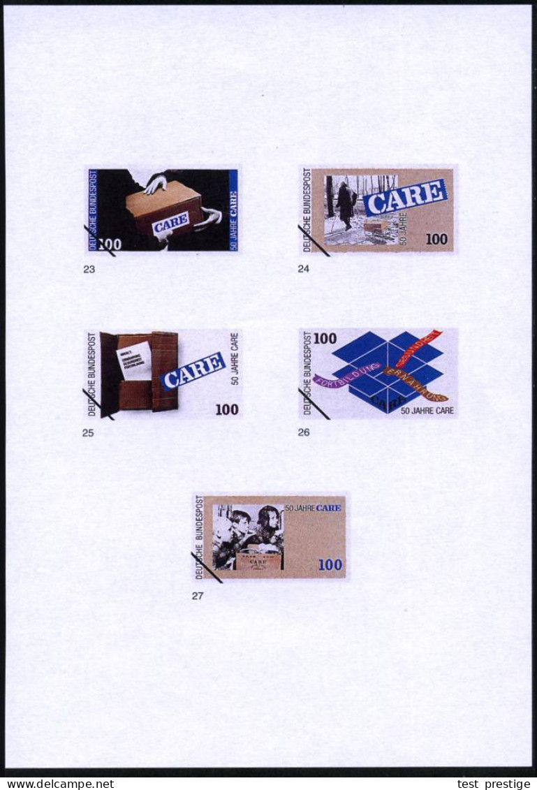 B.R.D. 1995 (Sept.) 100 Pf. "50 Jahre CARE", 32 Verschied. Alternativ-Color-Entwürfe Der Bundesdruckerei (50 Jahre Hilfs - Sonstige & Ohne Zuordnung