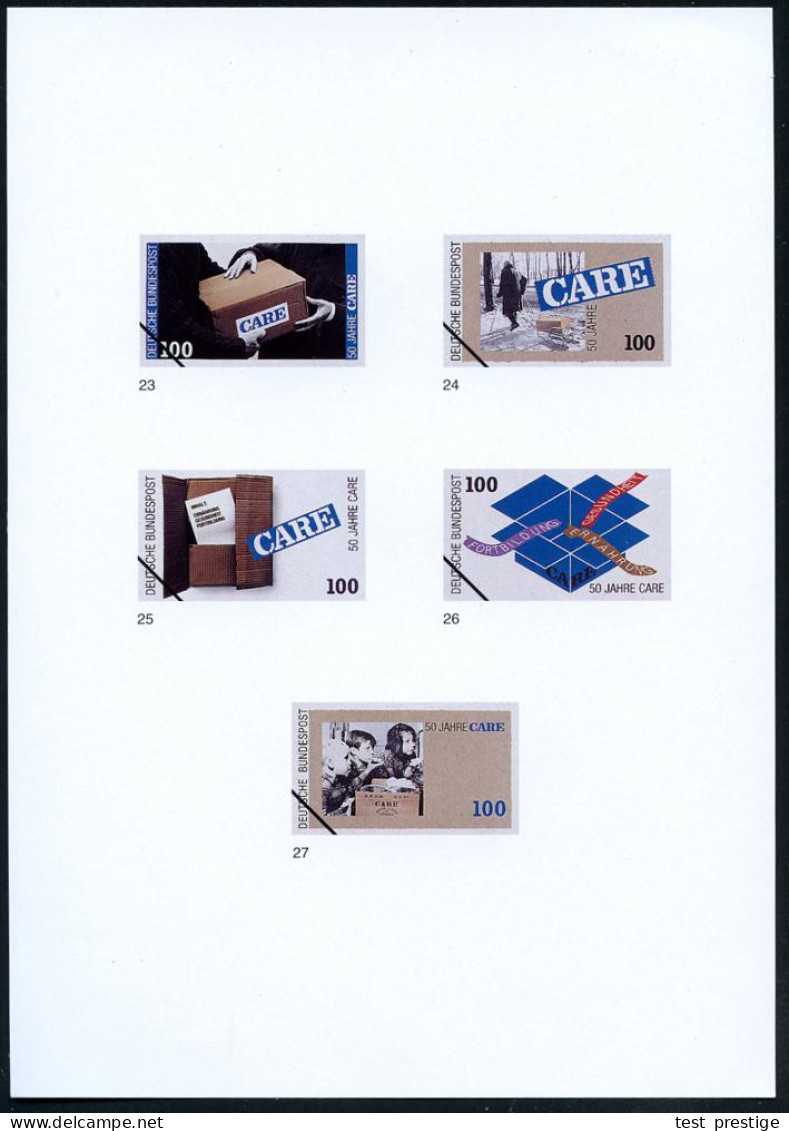B.R.D. 1995 (Sept.) 100 Pf. "50 Jahre CARE", 32 Verschied. Alternativ-Color-Entwürfe Der Bundesdruckerei (50 Jahre Hilfs - Other & Unclassified