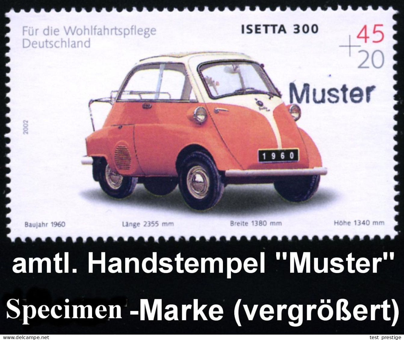 B.R.D. 2002 (Dez.) Oldtimer, Wofa-Satz Kompl., Je Mit Amtl. Handstempel  "M U S T E R"  = BMW "Isetta", Trabant P 50, Me - Cars