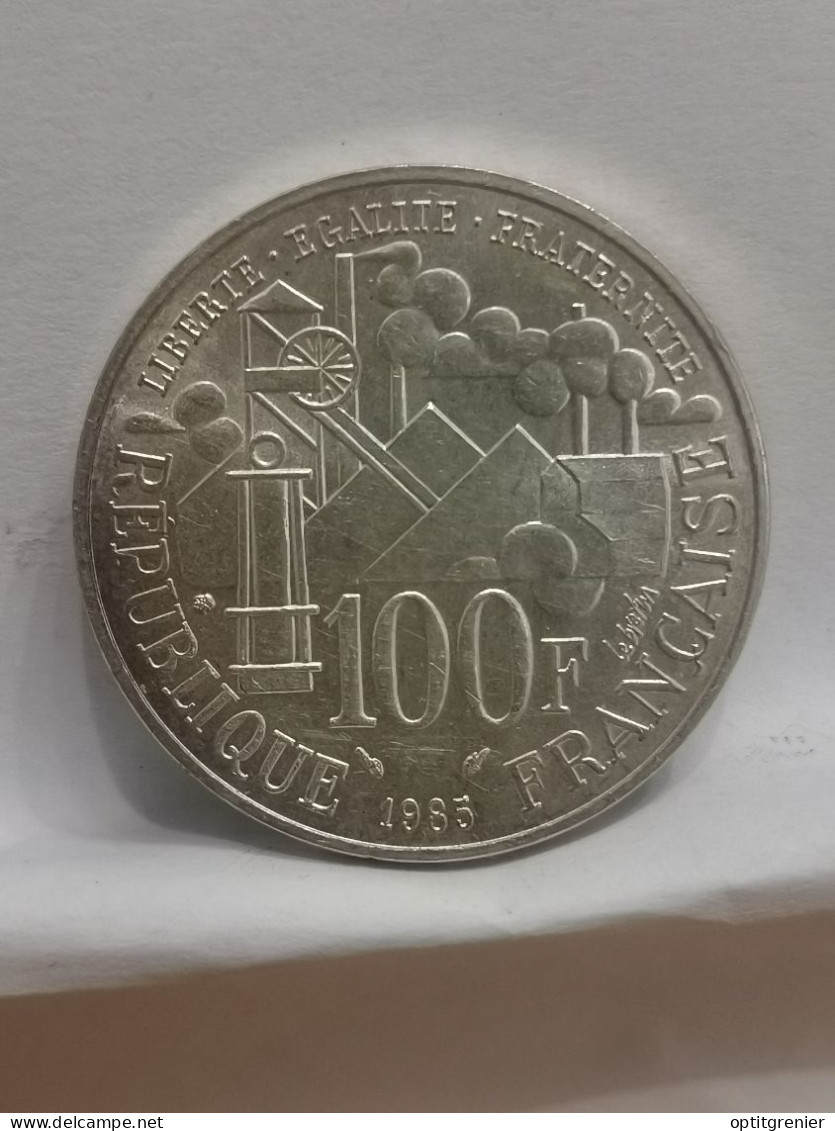 100 FRANCS ARGENT 1985 EMILE ZOLA GERMINAL FRANCE / SILVER - 100 Francs