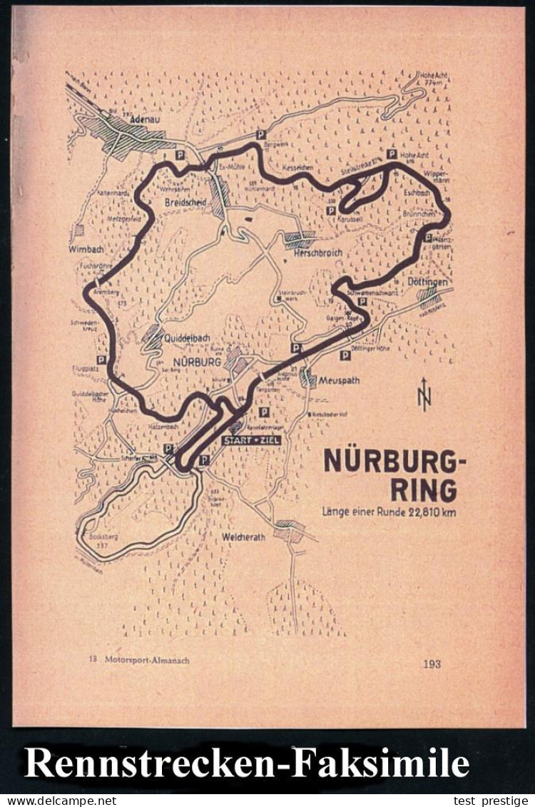 ADENAU/ DER NÜRBURGRING... 1955 (29.5.) SSt = XVIII. Intern. ADAC Eifelrennen (Sieger: GT Bis 1300 Ccm: Graf B.v.Trips,  - Voitures