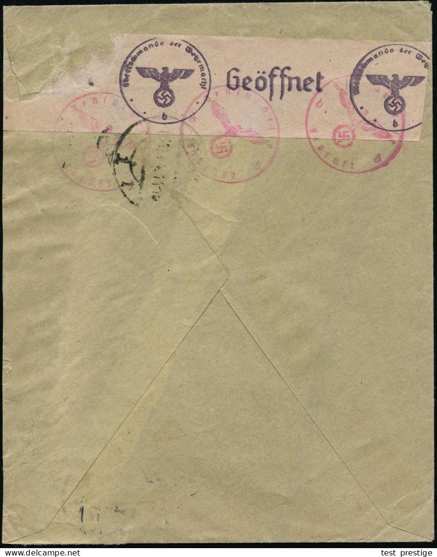 SCHWEDEN 1944 (1.11.) 50 Ö. EF + Grüner Devisen-Zensurzettel: Valutakontroll/ Postverket + RZ: Halmstad 1 + Rs. Rosa Zen - Sonstige