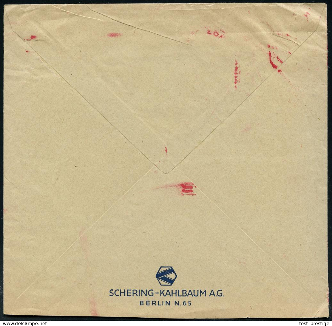 BERLIN N 65/ SCHERING-KAHLBAUM 1935 (10.4.) Seltener AFS-Vorläufer, Vertikal-Typ Bafra, Vierstellig 0012 Pf. , Firmen-Bf - Química