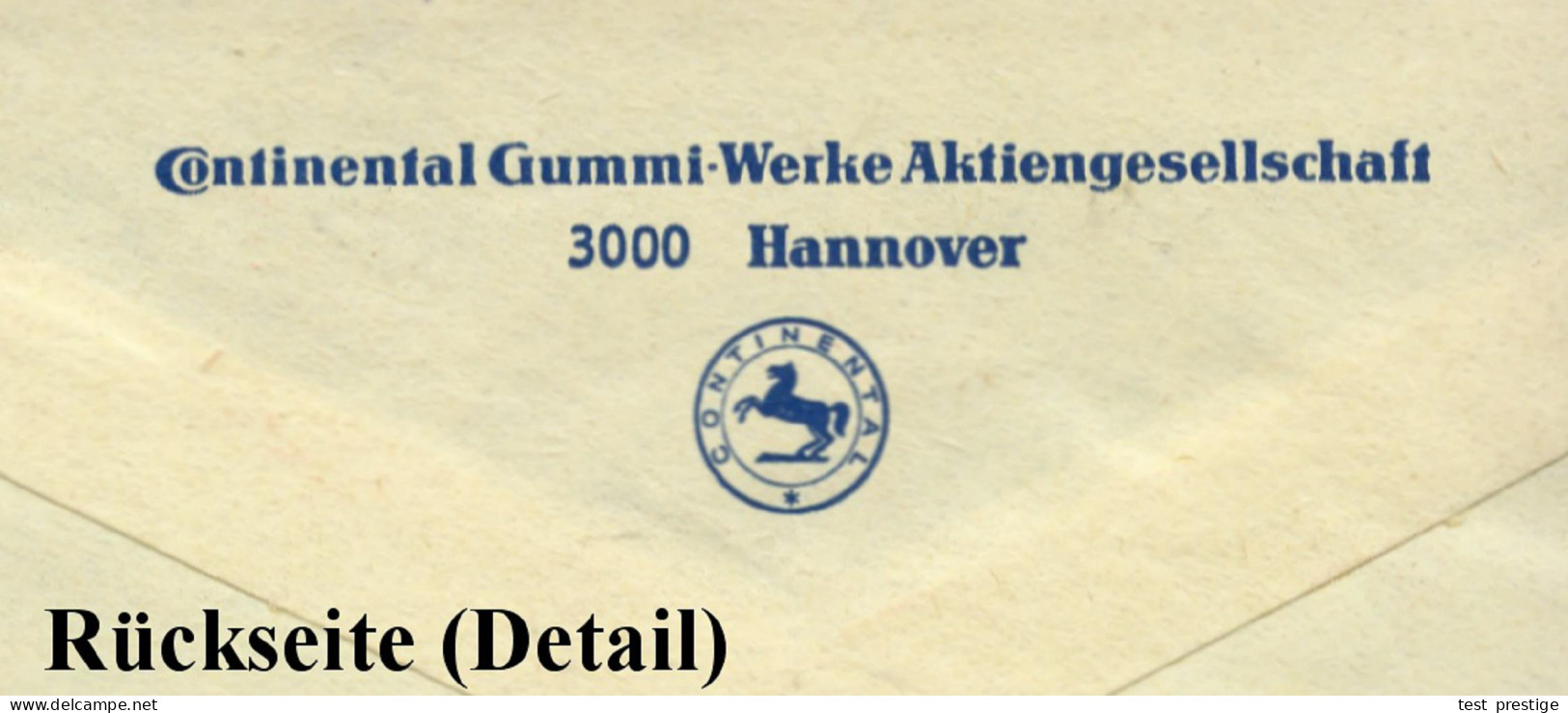 3 HANNOVER 1/ Beruhigend/ Zu Wissen:/ Continental 1963 (6.8.) AFS = PKW-Reifen (links Verkürzter) Fern-Bf. (Dü,26) - GUM - Chemistry