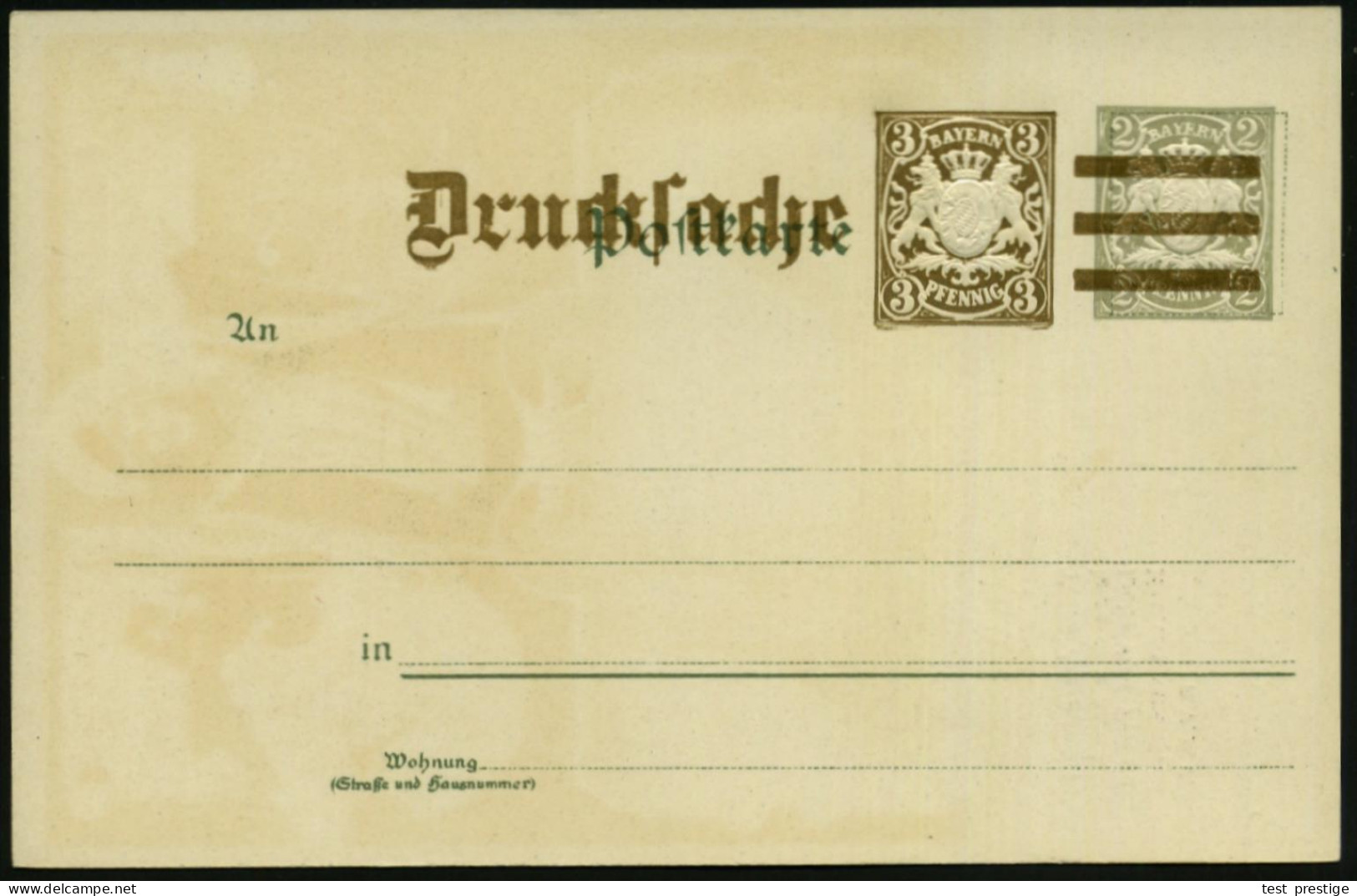 München 1900 (21.4.) PP 5 Pf. Wappen, Grün: 6. Versammlung Verkehrsbeamten-Verein = Frauenkirche (u. Münchner Kindl Mit  - Iglesias Y Catedrales