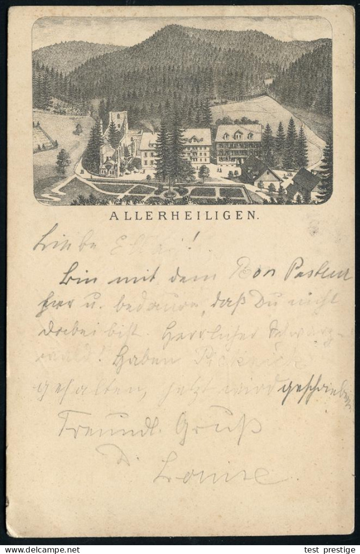 ALLERHEILIGEN-KLOSTER 1894 (3.6.) 1K-Segment Auf S/w.-Ak-Vorläufer: ALLERHEILIGEN Mit Kloster-Ruine , Bedarf - KLÖSTER & - Abbayes & Monastères