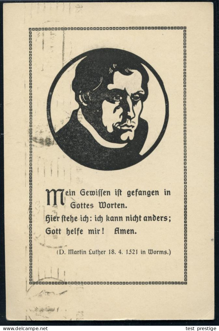 ERFURT/ *1*/ LUTHER-GEDÄCHTNISFEIER 1921 (18.4.) Band-MWSt = Luther (Brustbild) Dekorative S/w.-Künstler-Jubil.-Sonderka - Cristianismo