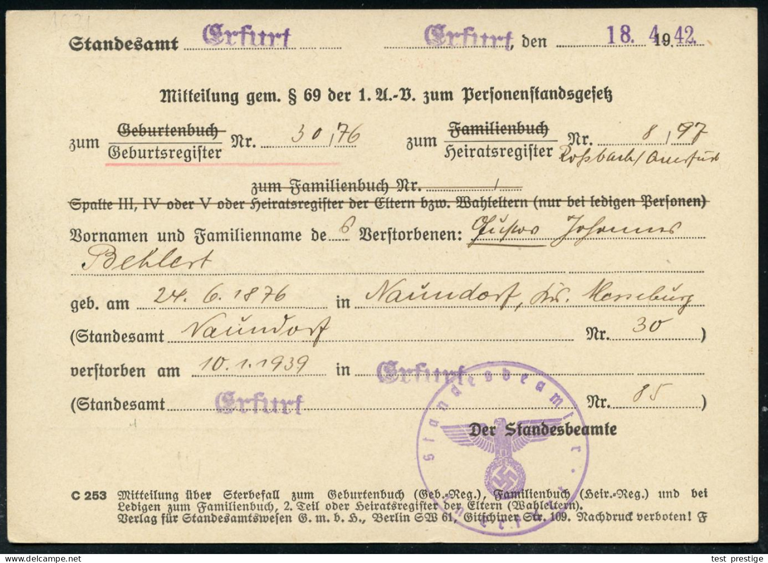 ERFURT/ 1/ BLUMEN-LUTHER-DOMSTADT/ ..DER OBERBÜRGERMEISTER 1939 (1.6.) AFS Francotyp = Dom (Marienkirche) U. Severikirch - Cristianesimo