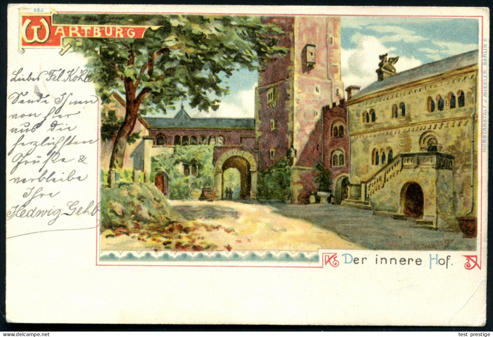 WARTBURG/ ** 1900 (10.7.) 1K = Hauspostamt Wartburg = Wirkungsstätte Von Luther, Hl. Elisabeth Etc., Klar Gest. Color-Li - Christianisme