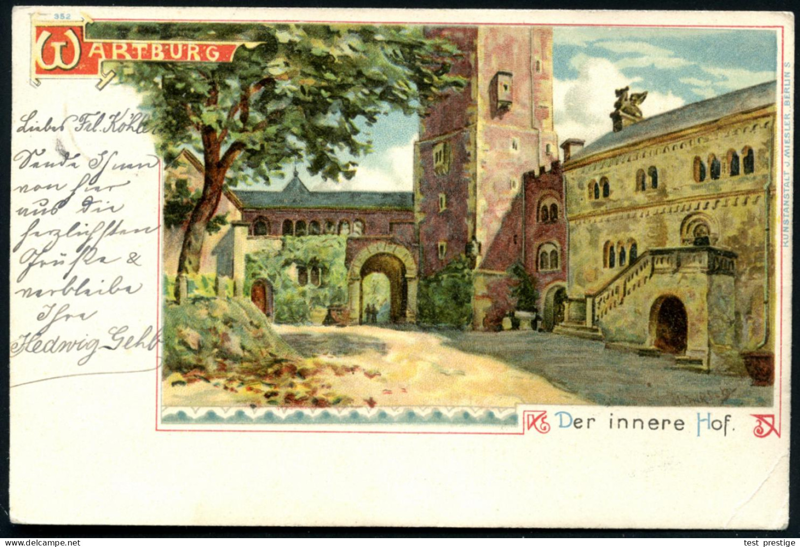 WARTBURG/ ** 1900 (10.7.) 1K = Hauspostamt Wartburg = Wirkungsstätte Von Luther, Hl. Elisabeth Etc., Klar Gest. Color-Li - Cristianesimo