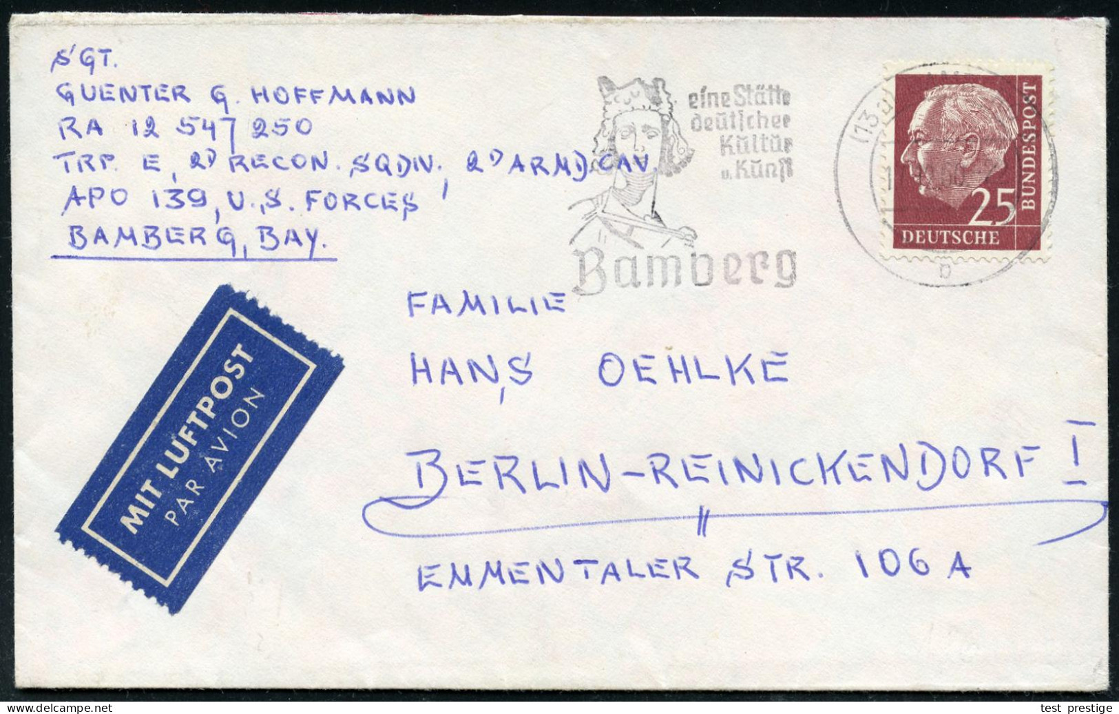 (13a) BAMBERG 2/ C/ Eine Stätte/ Dt./ Kultur/ U.Kunst 1960 (11.12.) MWSt (Kopf Des Bamberger Reiters = Hl.Stephan Von Un - Other & Unclassified