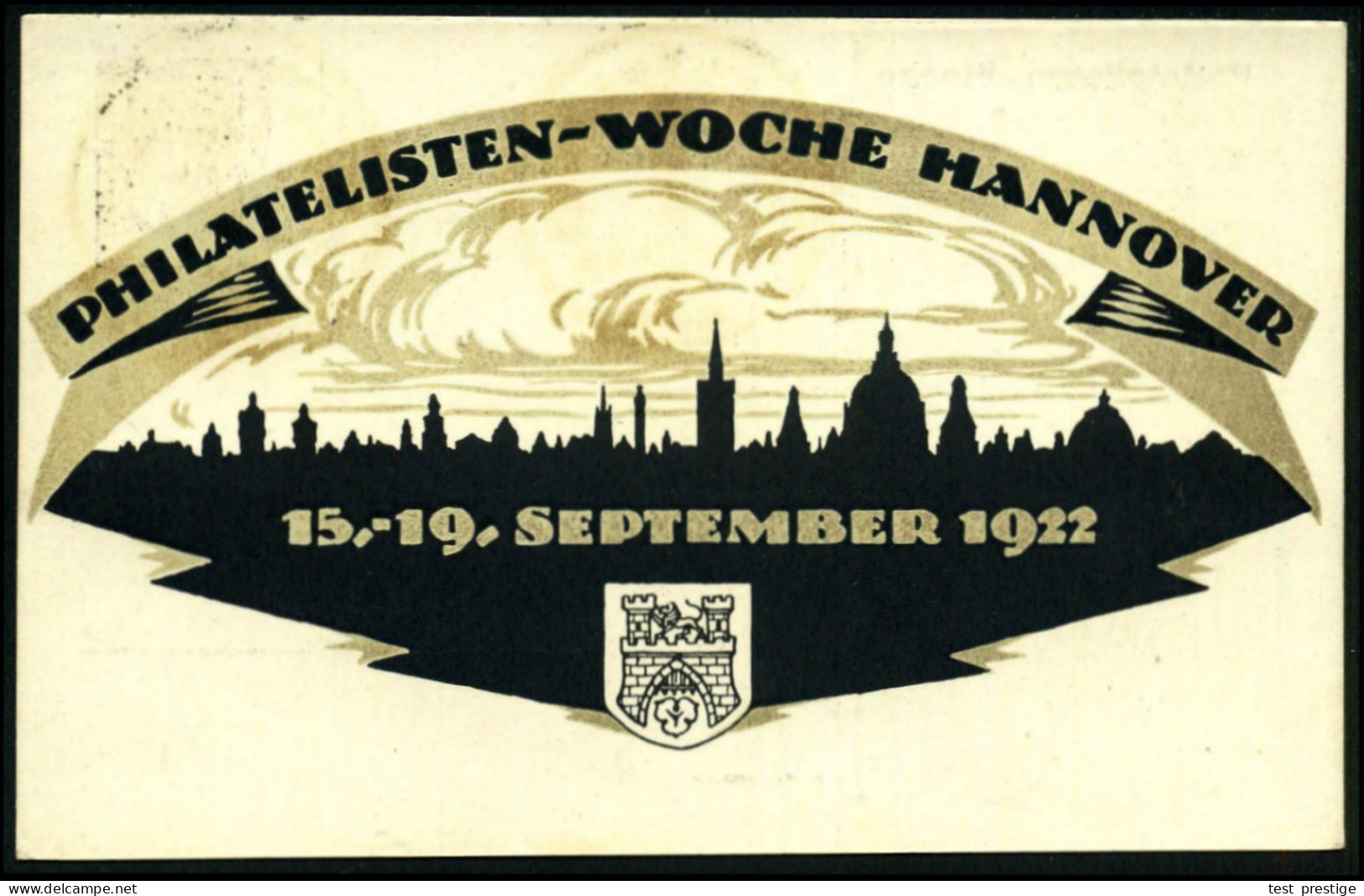 HANNOVER/ PHILATEL./ WOCHE 1922 (19.9.) SSt = Waterloo-Säule Auf Passender PP 50 Pf. Ziffer, Viol.: Philatel.-Woche: Sta - Napoléon