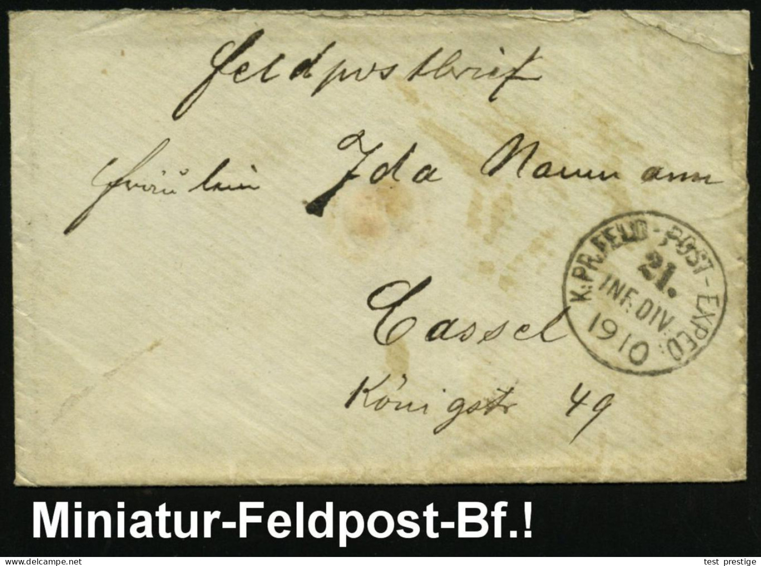 PREUSSEN 1870 (19.10.) 1K: K. PR. FELD-POST-EXPED./21./INF. DIV. , Klar A. Dekorat., Kleinem Damen-Felpost-Bf. Mit Inhal - Autres & Non Classés