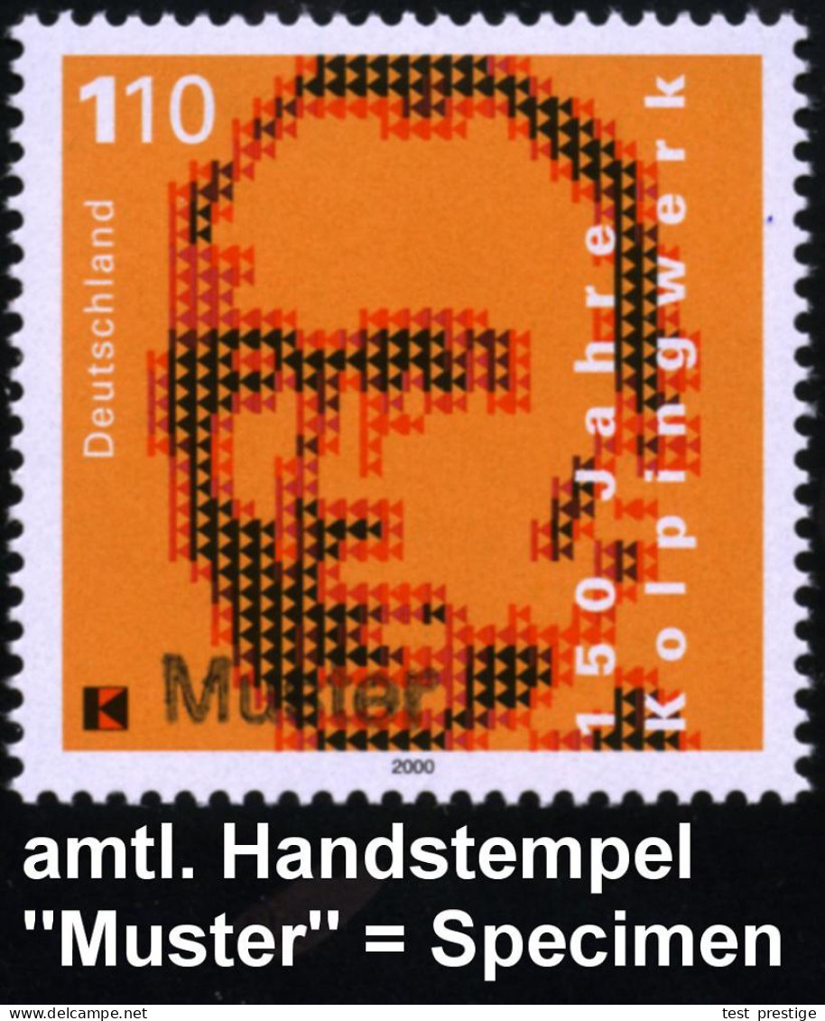 B.R.D. 2000 (Sept.) 110 Pf. "150 Jahre Kolpingwerk"  (Gründung Der Gesellenvereine) Mit Amtl. Handstempel  "M U S T E R" - Andere & Zonder Classificatie