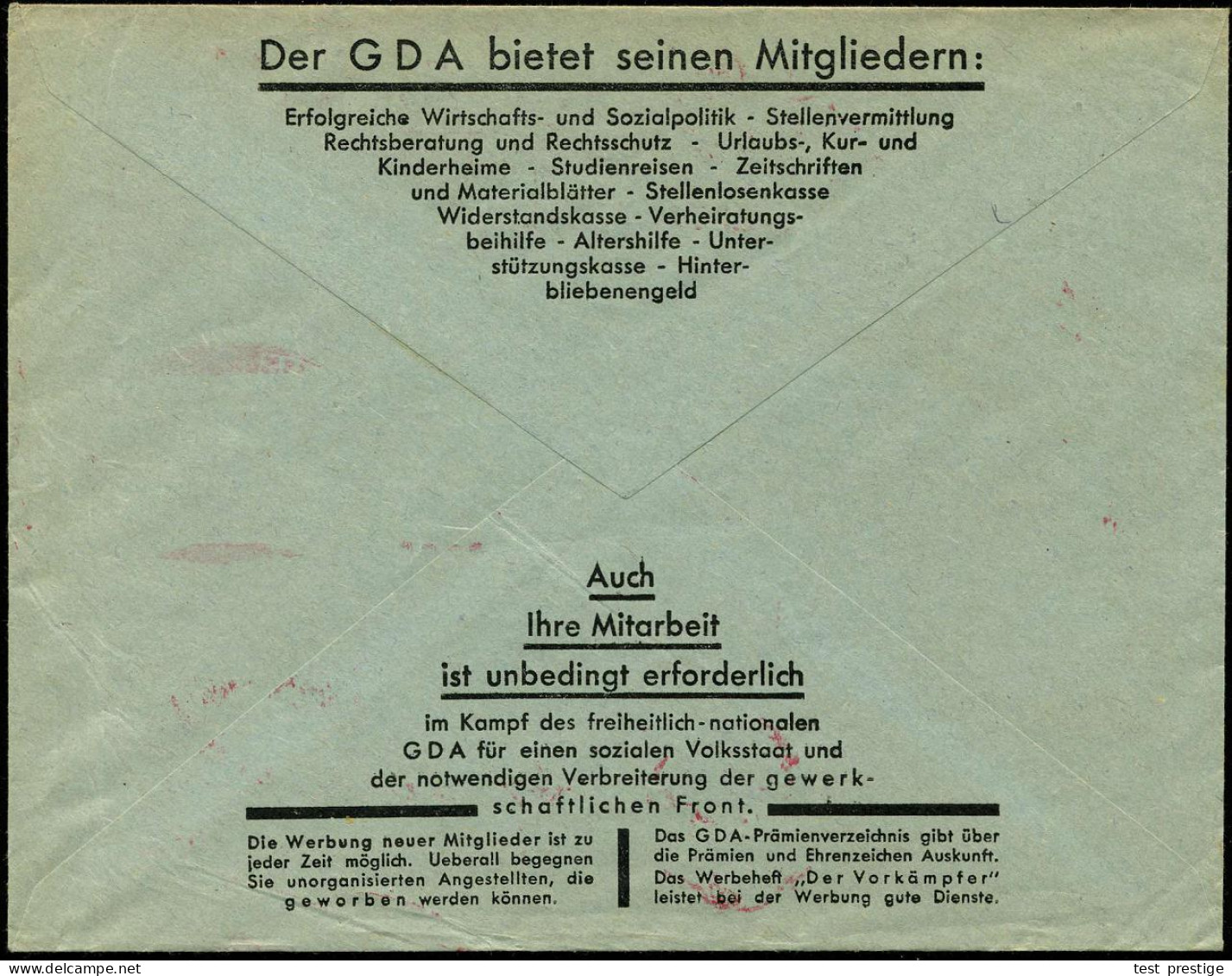BERLIN W/ 35/ GDA/ Gewerkschaftsbund Der Angestellten.. 1933 (6.5.) Später Gewerkschafts-AFS Francotyp = Monogr. Mit Lik - Otros & Sin Clasificación