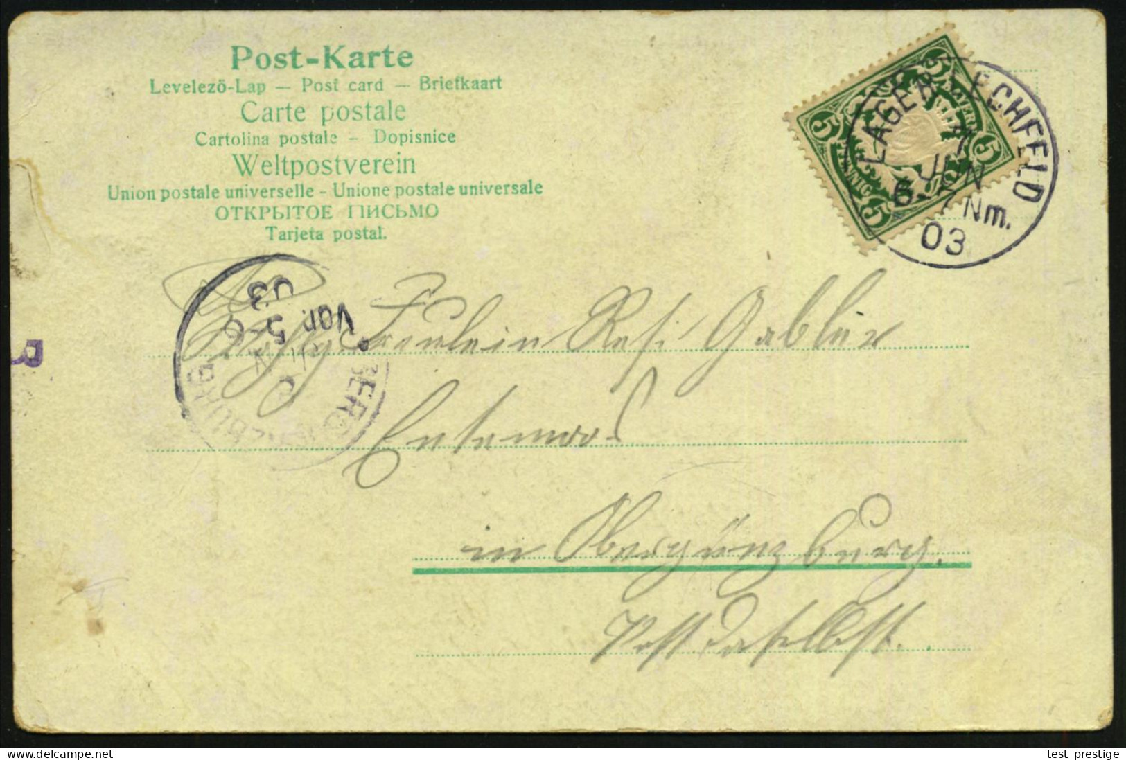 LECHFELD LAGER 1903 (7.1.) 1K  = Hauspostamt Truppenübungsplatz Auf Color-Litho-Ak.: Lager Lechfeld Mit 3 Ansichten, All - Sonstige & Ohne Zuordnung
