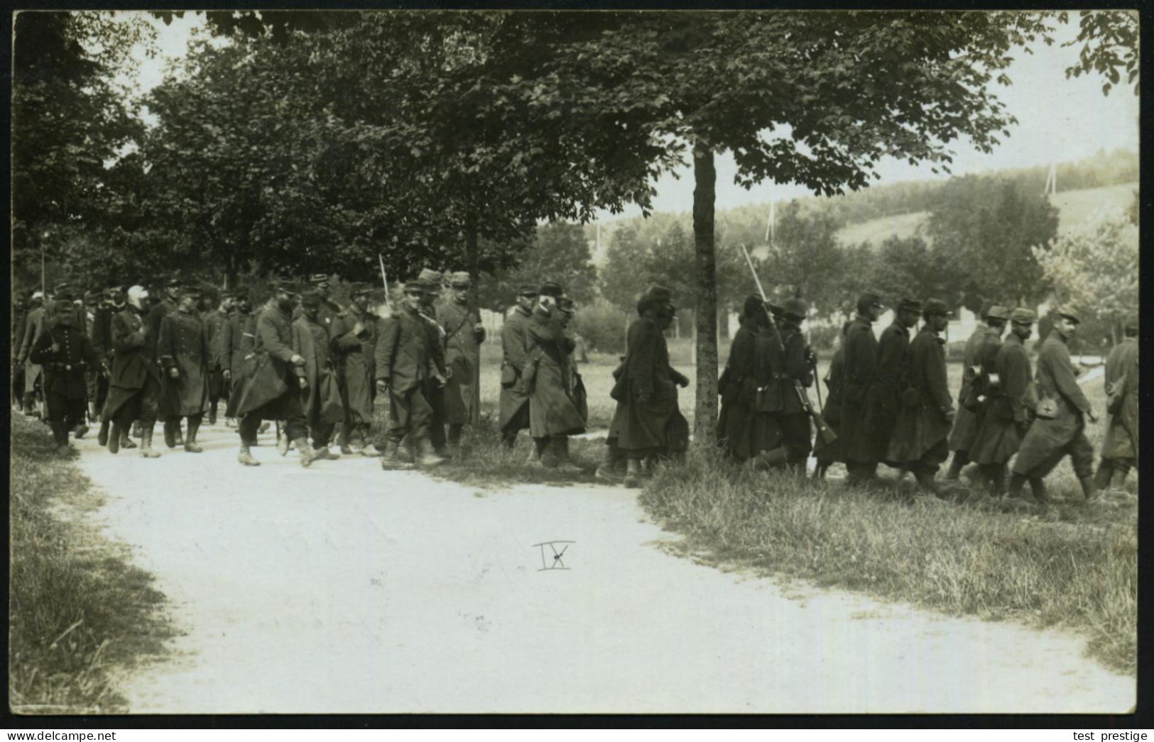 MÜNSINGEN (WÜRTT.)/ *ÜBUNGSPLATZ* 1914 (24.8.) 1K = Hauspostamt Truppenübungsplatz Auf Seltener S/w.-Foto-Ak.: Eintreffe - 1. Weltkrieg