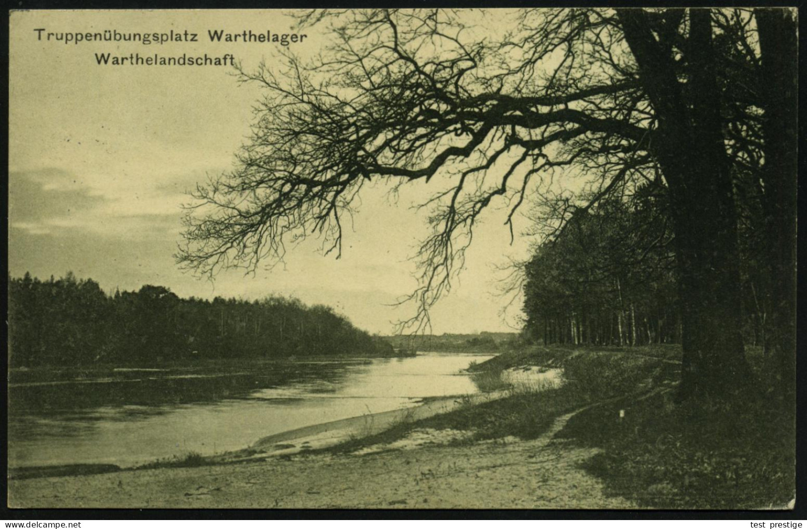 WARTHELAGER/ TRUPPEN-/ ÜBUNGSPLATZ 1915 (7.4.) 1K-Brücke + Hs. Abs. Auf S/w.-Feldpost-Foto-Ak.: Truppenübungsplatz Warth - WW1