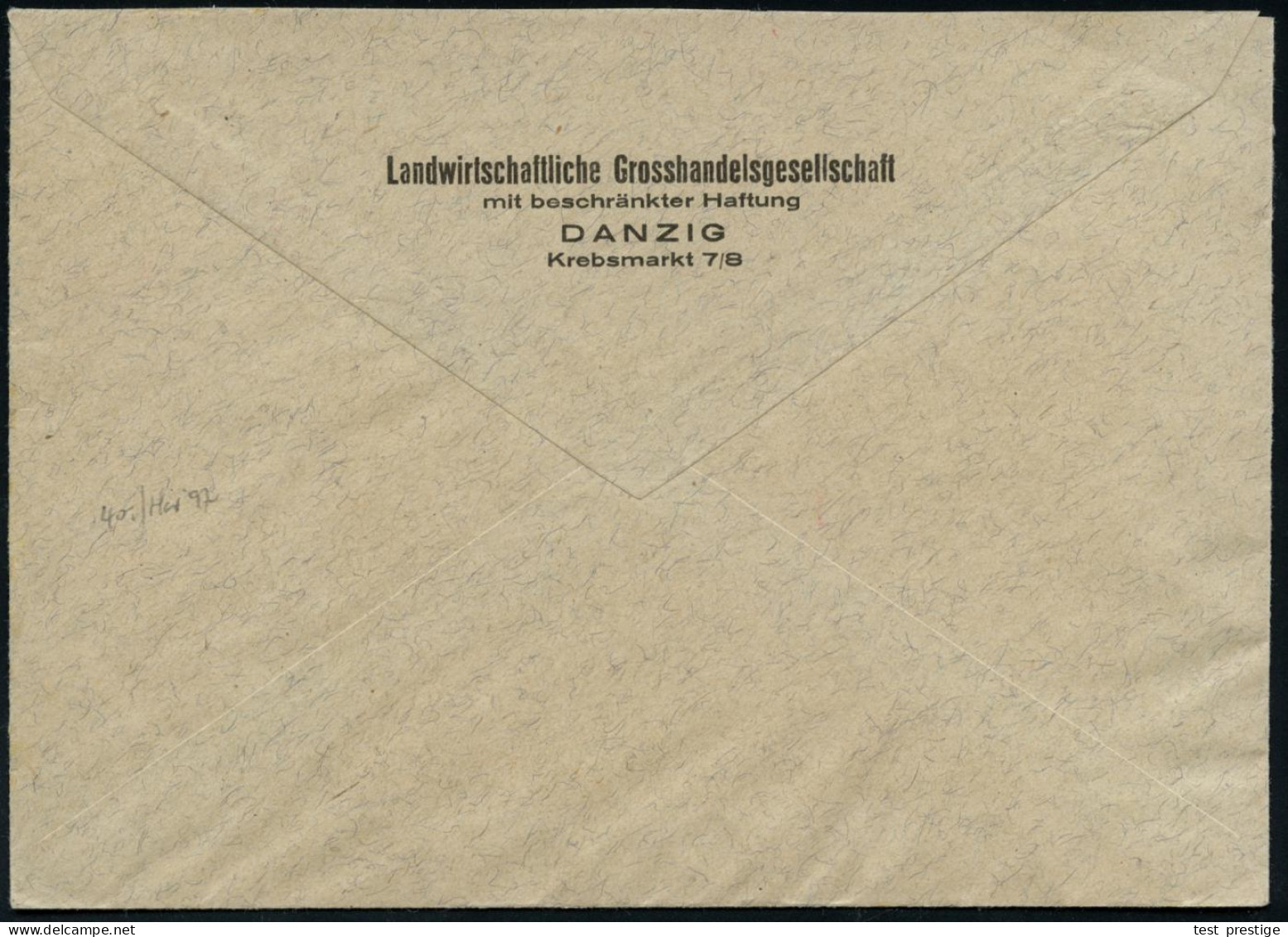 DANZIG/ 1/ Raiffeisen 1931 (20.1.) AFS Francotyp "Bogenrechteck": FREIE STADT DANZIG , Rs. Abs.-Vordruck: Landwirtschaft - Autres & Non Classés