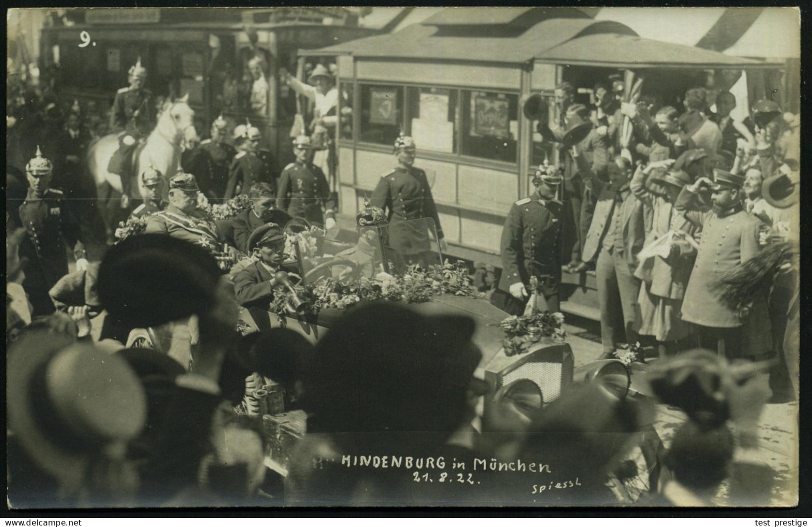 München 1922 (21.8.) 3 Verschiedene S/w.-Foto-Ak.: Von Hindenburg In Uniform In München, Sign. Spiessl (Hindenbg. Und Ve - Otros & Sin Clasificación