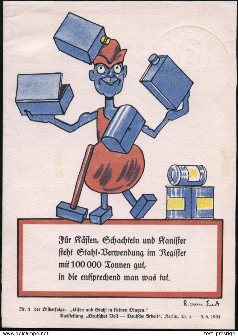 BERLIN-CHARLOTTENBG.5/ Ausstellung/ Deutsches Volk-Deutsche Arbeit 1934 (3.6.) SSt Klar Auf Ausstellungs-Sonderkartet.:  - Otros & Sin Clasificación