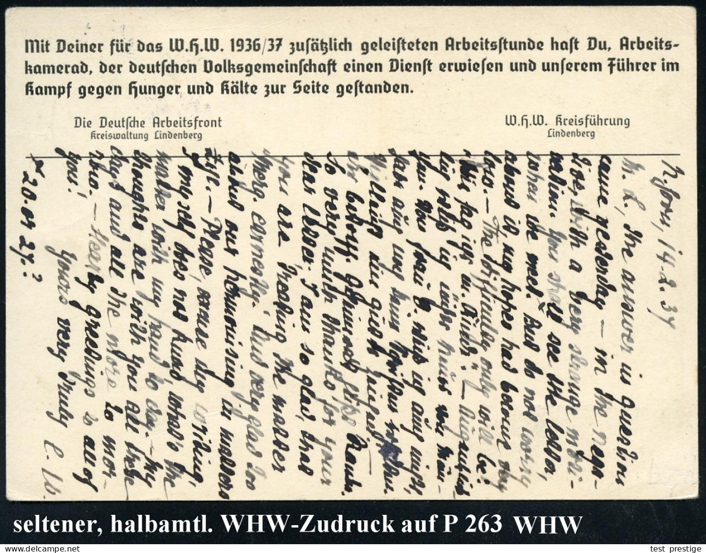 NONNENHORN/ Am/ BODENSEE.. 1937 (15.2.) HWSt Auf Sonder-P. 6 + 4 Pf. WHW: Hitlers 1. Spatenstich Reichsautobahn + Rs. Am - Autres & Non Classés