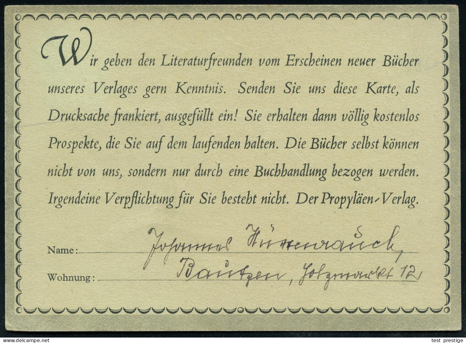 ZITTAU/ ***/ Gebt/ Zur Winterhilfe!/ Helft! 1934 (17.1.) MWSt Klar Auf Ullstein-Verlag-Antwortkarte, Roter AS.: ULLSTEIN - Autres & Non Classés