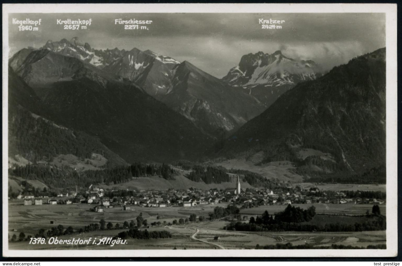 OBERSTDORF/ ***/ Schwäb.HJ.-Lager-Bann 364 1937 (16.8.) MWSt = HJ-Flagge (u. Zelte, Württembg. Wappen, Berge) S/w.-Foto- - Autres & Non Classés