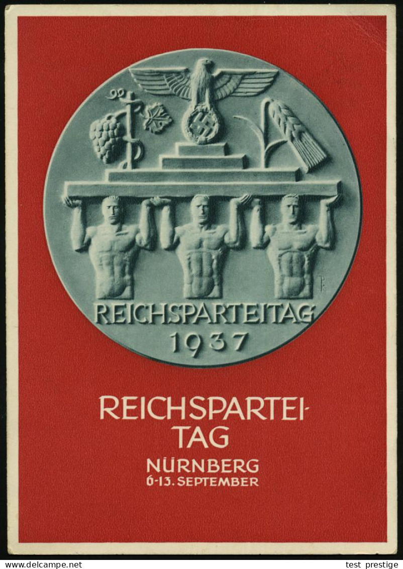 NÜRNBERG/ A/ Reichsparteitag Der NSDAP 1937 (11.9.) SSt Auf EF 6 Pf. "Reichsparteitag 1937" (Mi.650 EF + 24.- EUR) + Sel - Otros & Sin Clasificación