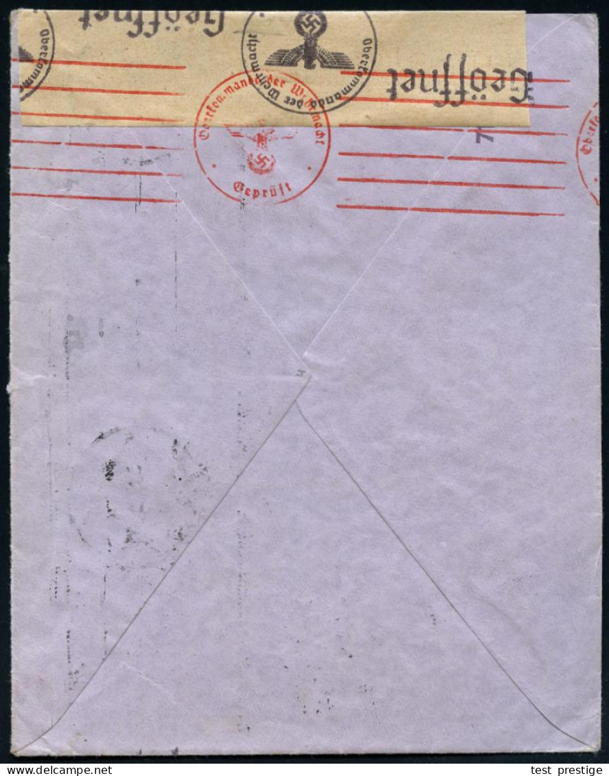 KROATIEN 1942 (3.2.) 2 K. "Kathedrale Zagreb", Reine MeF: 2 Stück, Bd.MaSt.: SARAJEVO 1 + OKW-Zensurstreifen "g" (= Wien - Autres & Non Classés