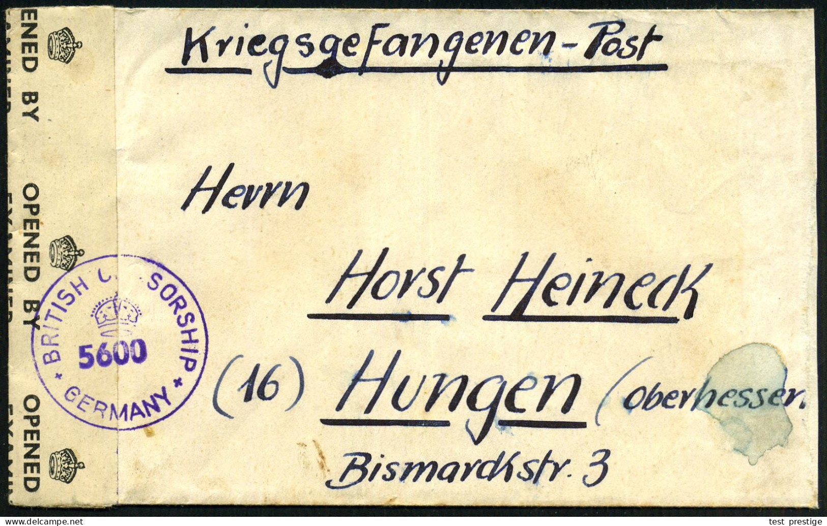 Munster-Lager 1946 2 Kriegsgef.-Briefe, Rs. Hs. Abs.: "..(20) Munster Lager (Hann.) Teillage C, Wohnblock 12" + 2 Versch - 1939-45