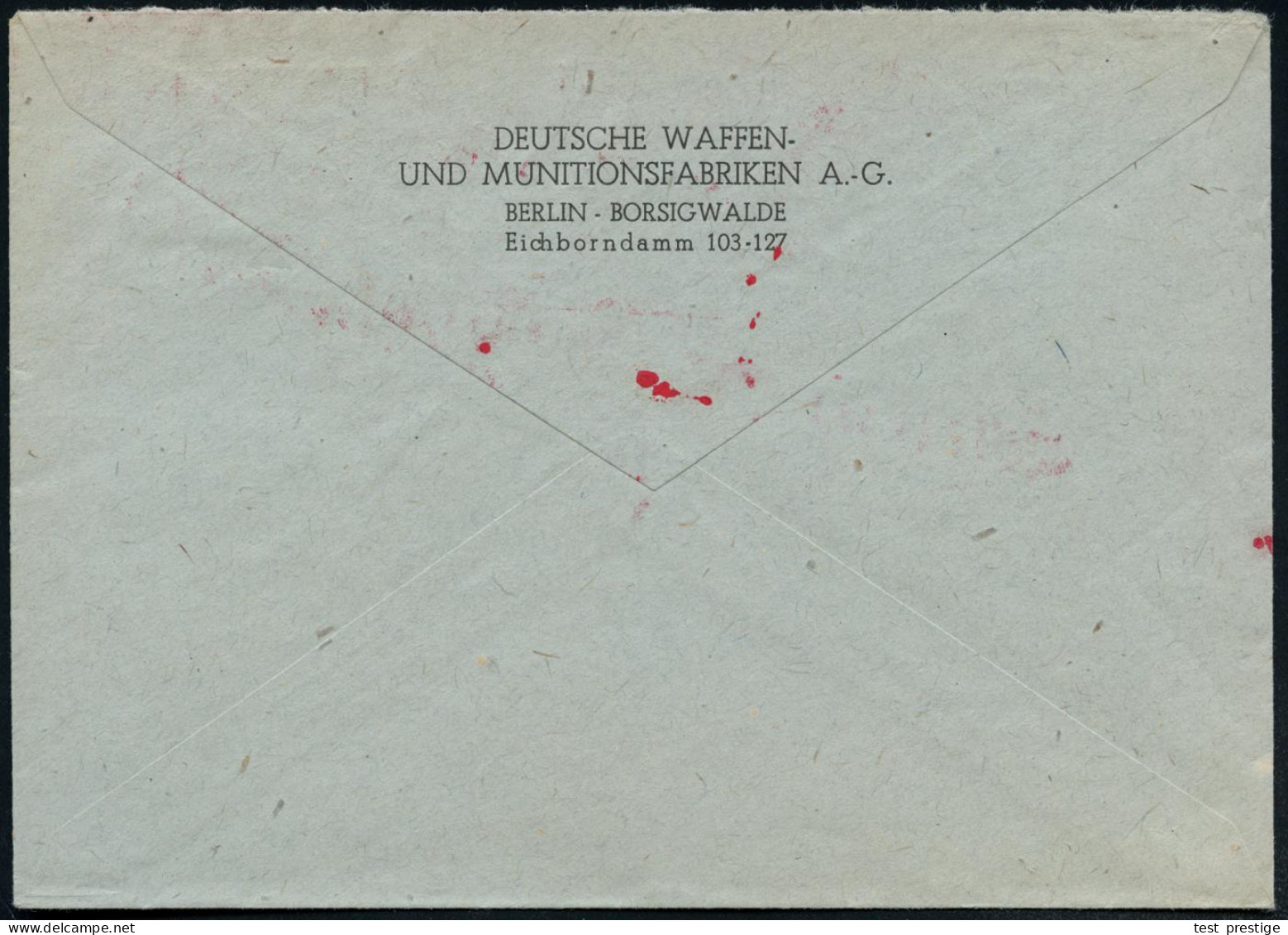 BERLIN-BORSIGWALDE/ DEUTSCHE/ WAFFEN-U./ MUNITIONSFABRIKEN/ AG/ WERK BORSIGWALDE 1943 (8.10.) Seltener AFS Fracotyp (Mon - Sonstige & Ohne Zuordnung