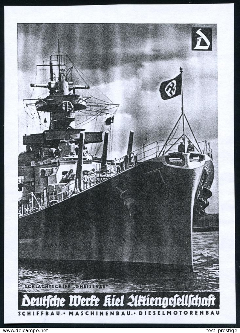 KIEL/ 1/ D/ Deutsche Werke Kiel/ AG 1929 (7.6.) AFS Francotyp (Monogr.) = Kriegsschiff-Werft, U.a. Kreuzer "Blücher", Sc - Sonstige & Ohne Zuordnung