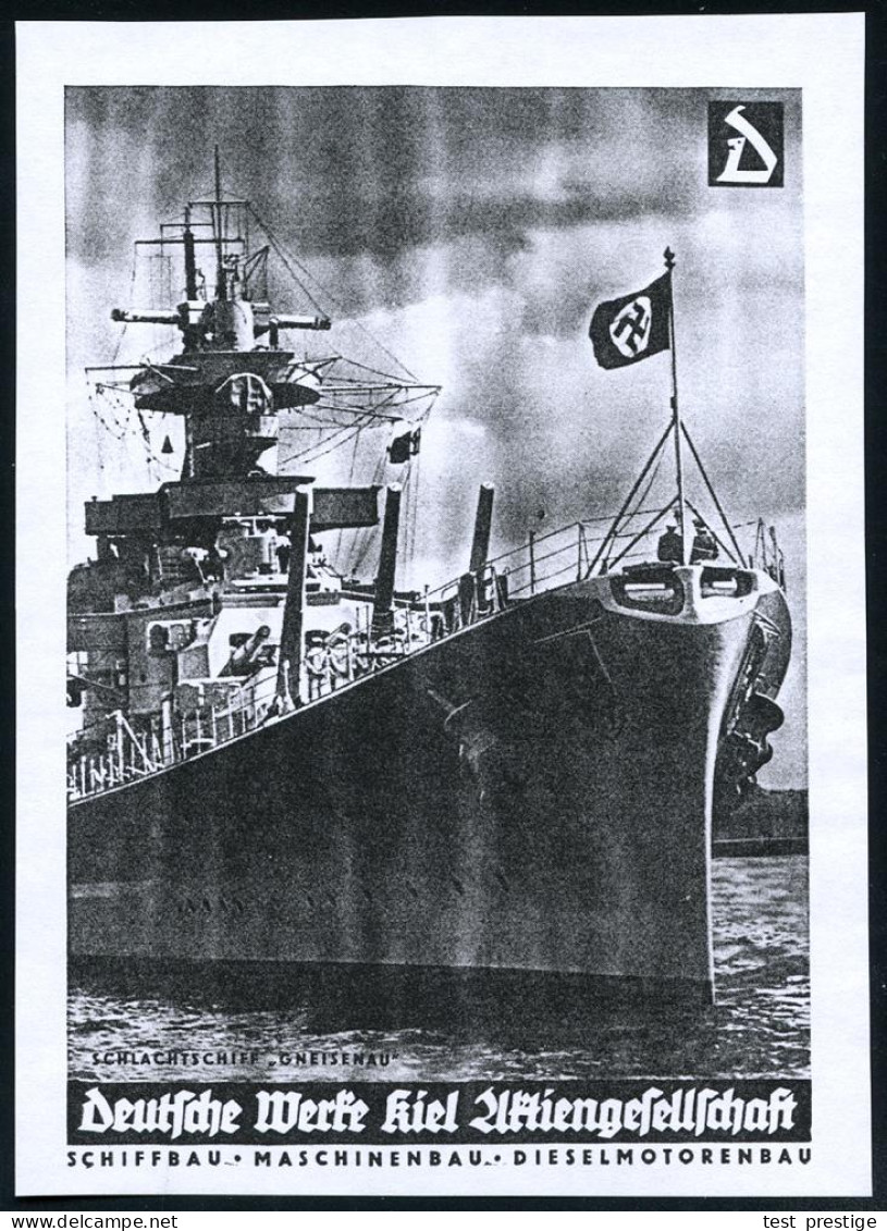 KIEL/ 1/ D/ Deutsche Werke Kiel/ AG 1929 (7.6.) AFS Francotyp (Monogr.) = Kriegsschiff-Werft, U.a. Kreuzer "Blücher", Sc - Other & Unclassified