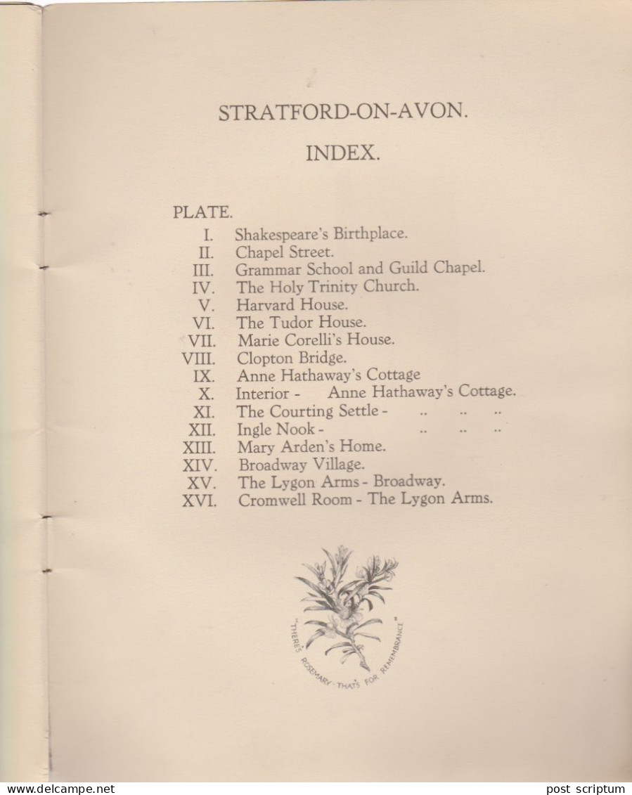 Livre -  Anglais - Stratford On Avon And Broadway Village  - 16 View In Colour After Marjorie C Bates - VOIR ETAT - Culture