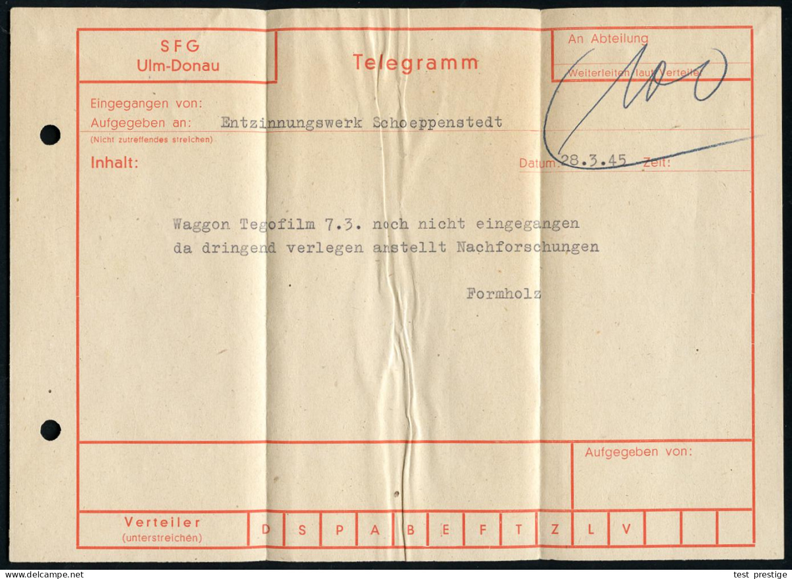 KAUFBEUREN 1945 (29.3.) 1K-Brücke Auf EF 12 Pf. Hitler + US-Zensur-1K: MILITARY CENSORSHIP/13279/CIVIL MAILS + Klebestre - WW2 (II Guerra Mundial)