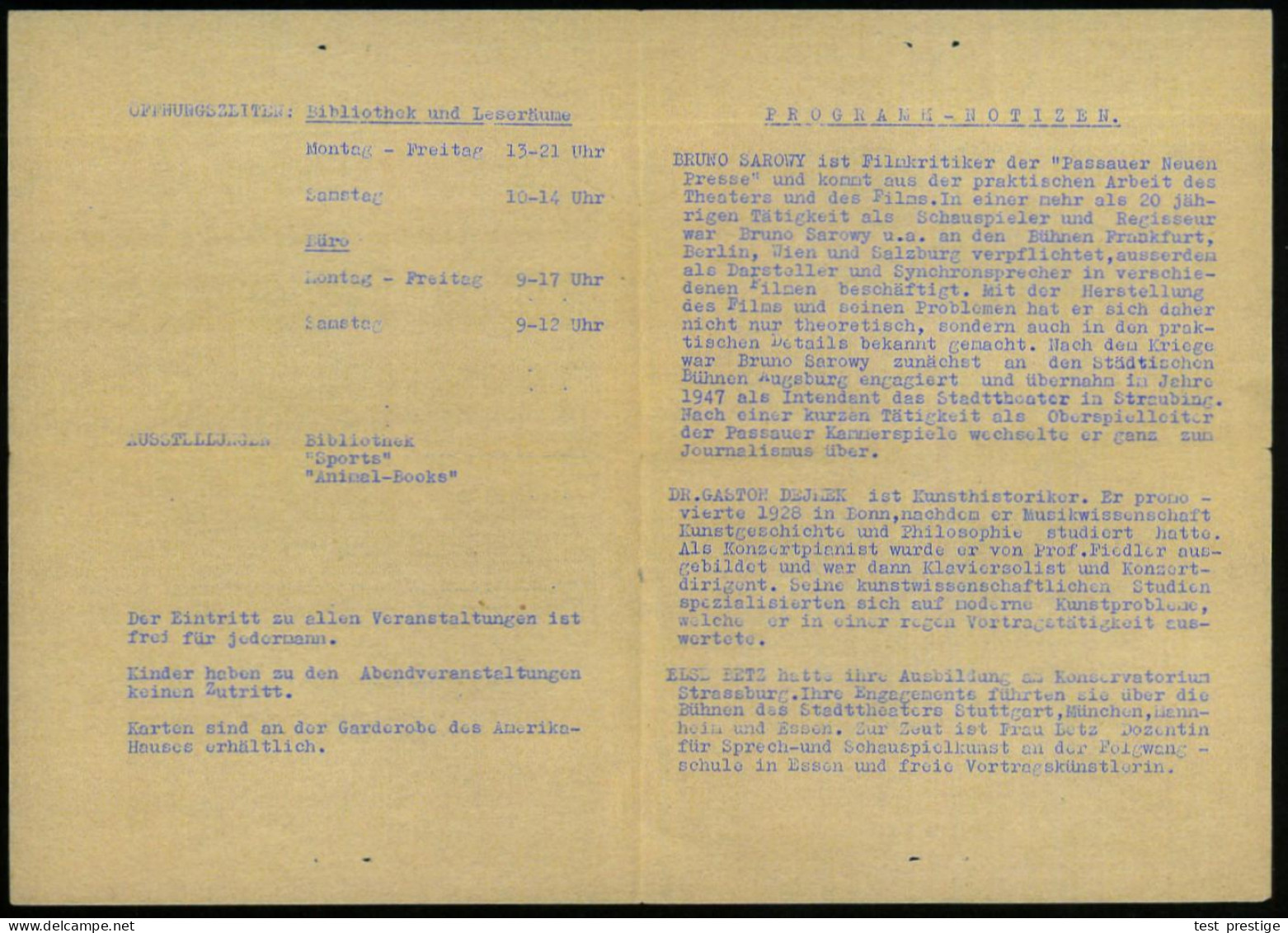 (13a) BAYREUTH 2/ A/ Prüfung/ V.Anschriften.. 1951 (27.9.) MWSt Auf Portofreier Falt-Dienst-Bf.: Amerika-Haus-Programm , - Guerre Mondiale (Seconde)