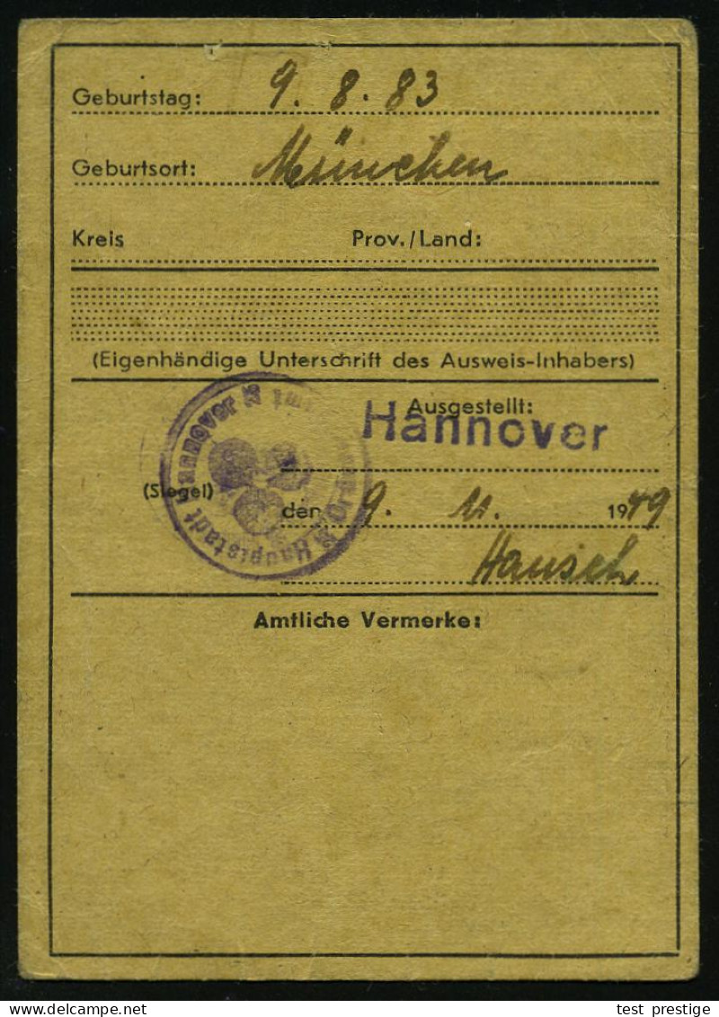 Hannover 1949/64 Orig. "Flüchtlings-Ausweis" LAND NIEDERSACHSEN 1949 + Entspr. Rentenbestätigungs-Schreiben BfA Berlin ( - Flüchtlinge