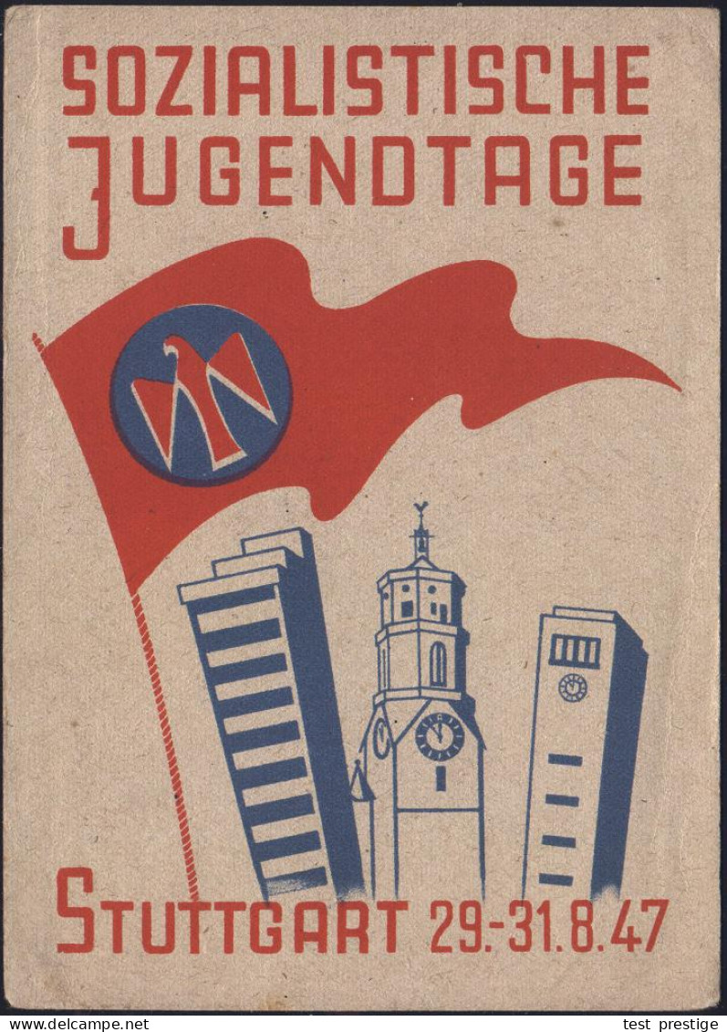 STUTTGART/ SOZIALISTISCHER JUGEND-TAG 1947 (Aug.) SSt = Jugend-Organisation "Die Falken" (Falke, Stadttürme) Sehr Selten - Autres & Non Classés