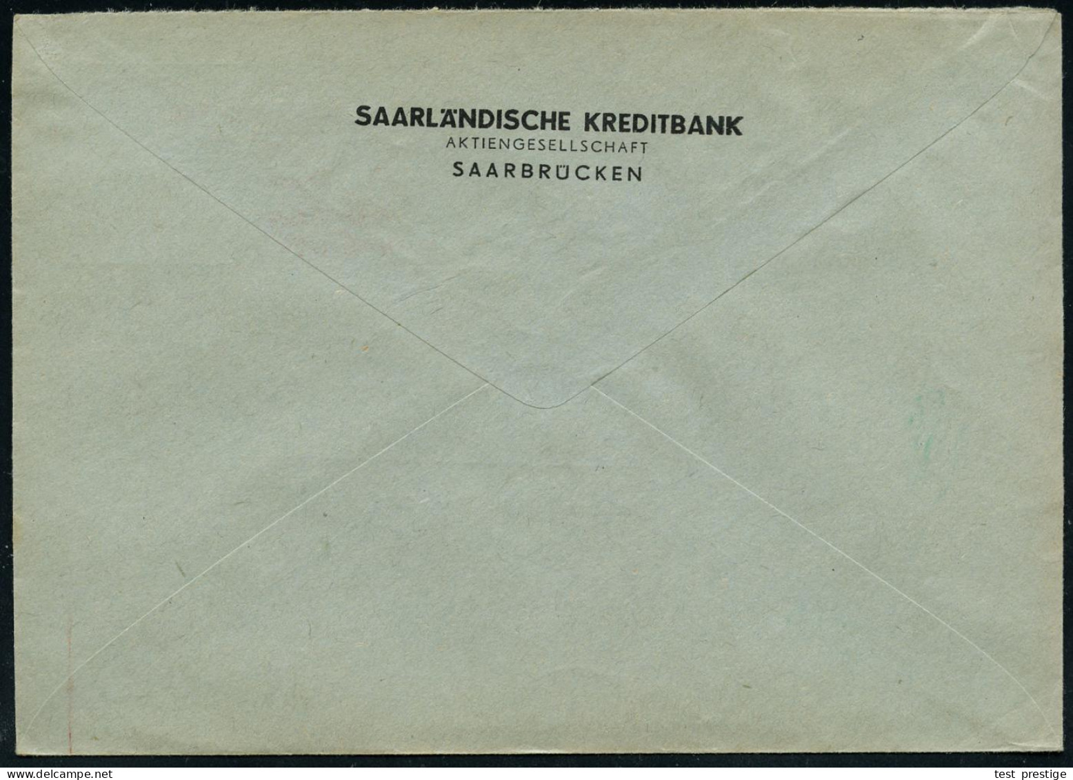 SAARBRÜCKEN 2/ SAARLÄNDISCHE/ KREDITBANK.. 1957 (8.10.) Seltener AFS-Typ "DEUTSCHE BUNDESPOST SAAR" + Raute (D-Maschine) - Sonstige & Ohne Zuordnung