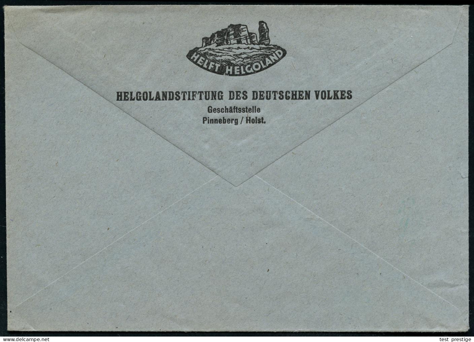 PINNEBERG/ DENKT AN HELGOLAND!/ Kreisverwaltung Pinneberg 1952 (22.3.) AFS = Insel Helgoland (mit Strahlen) Rückgabe Dur - Other & Unclassified