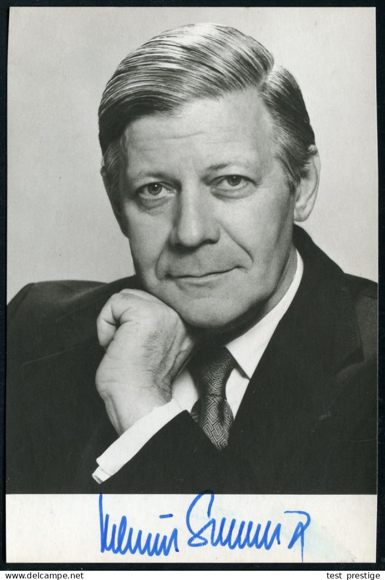 B.R.D. 1974 (ca.) S/w.-Foto-Ak: Kanzler Helmut Schmidt Mit Eigenhändiger Signatur (vs) Ungebr. - B.R.D.-BUNDESPRÄSIDENTE - Other & Unclassified