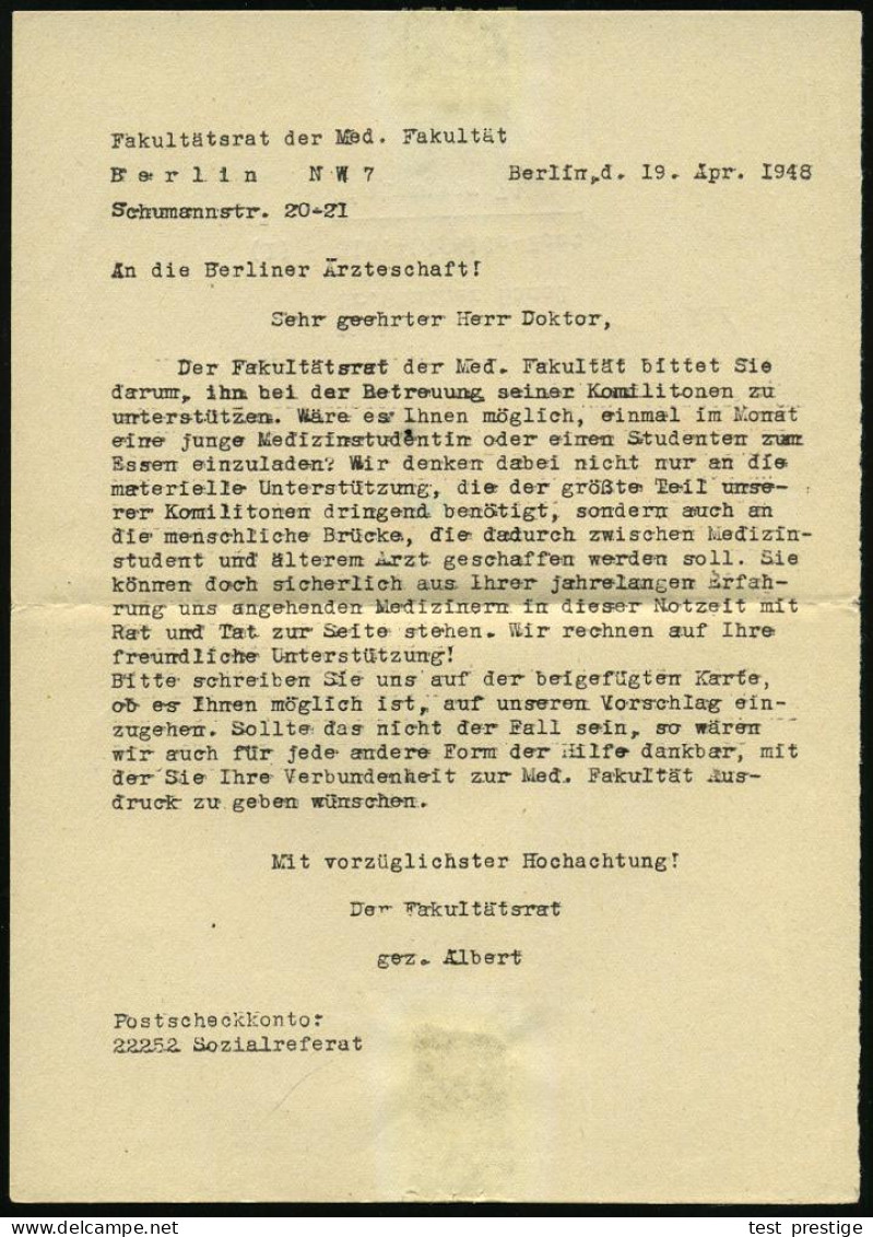 BERLIN SW 11/ Ar 1948 (4.6.) Aptierter PFS "Adlerkopf/Hakenkreuz", Nur Hakenkreuz Entfernt 6 Pf. = Postamt West Klar Auf - Other & Unclassified