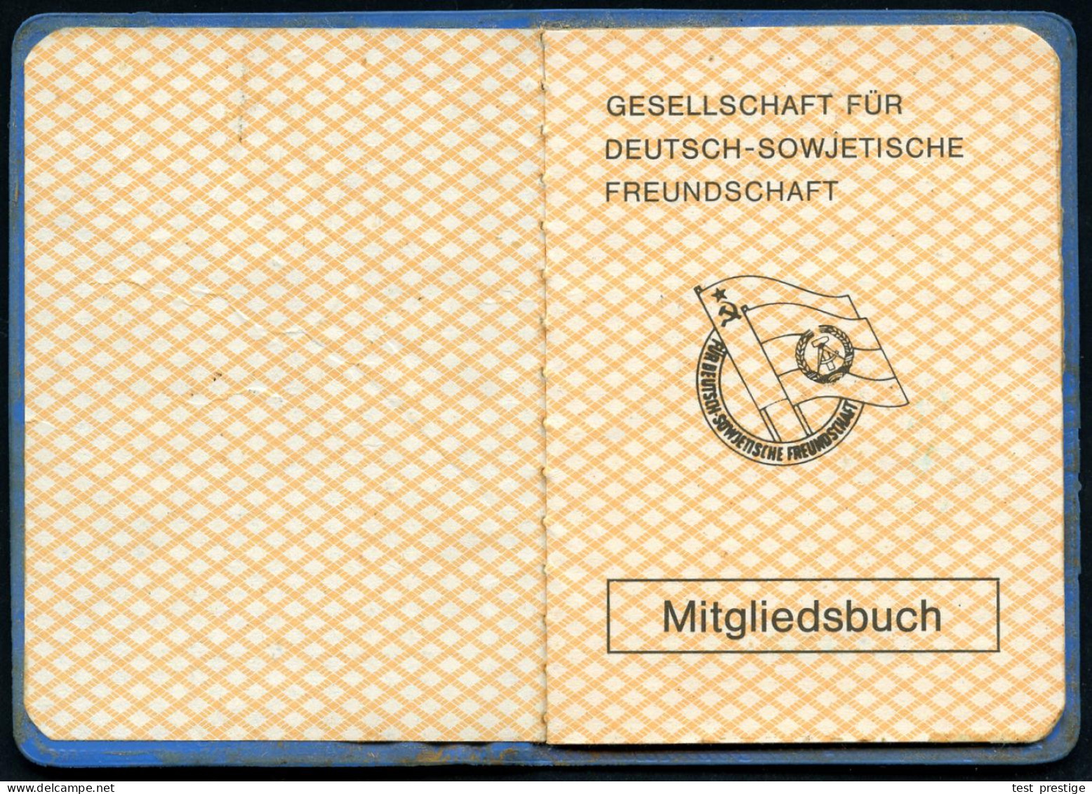 Gransee 1985 Mitgliedsbuch "Gesellschaft Für Deutsch-Sowjet.Freundschaft" (Plastikeinband) Mit Orange Beitragsmarken 1,5 - Otros & Sin Clasificación