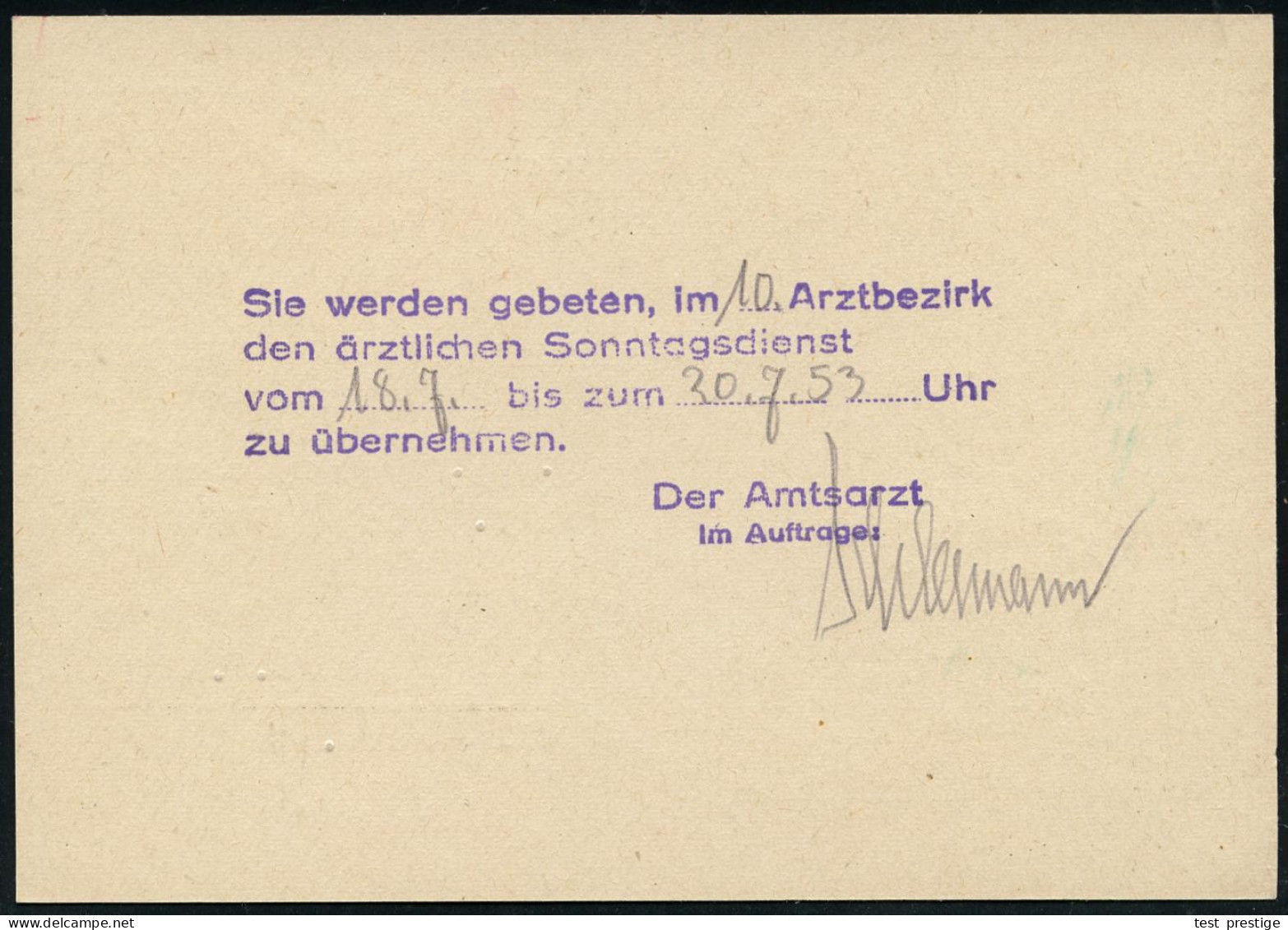 (19a) HALLE (SAALE) 1/ FDGB/ Gewerkschaft Gesundheitswesen/ Sachsen-Anhalt/ Abrechnungsstelle Ärzte.. 1953 (15.6.) AFS F - Sonstige & Ohne Zuordnung