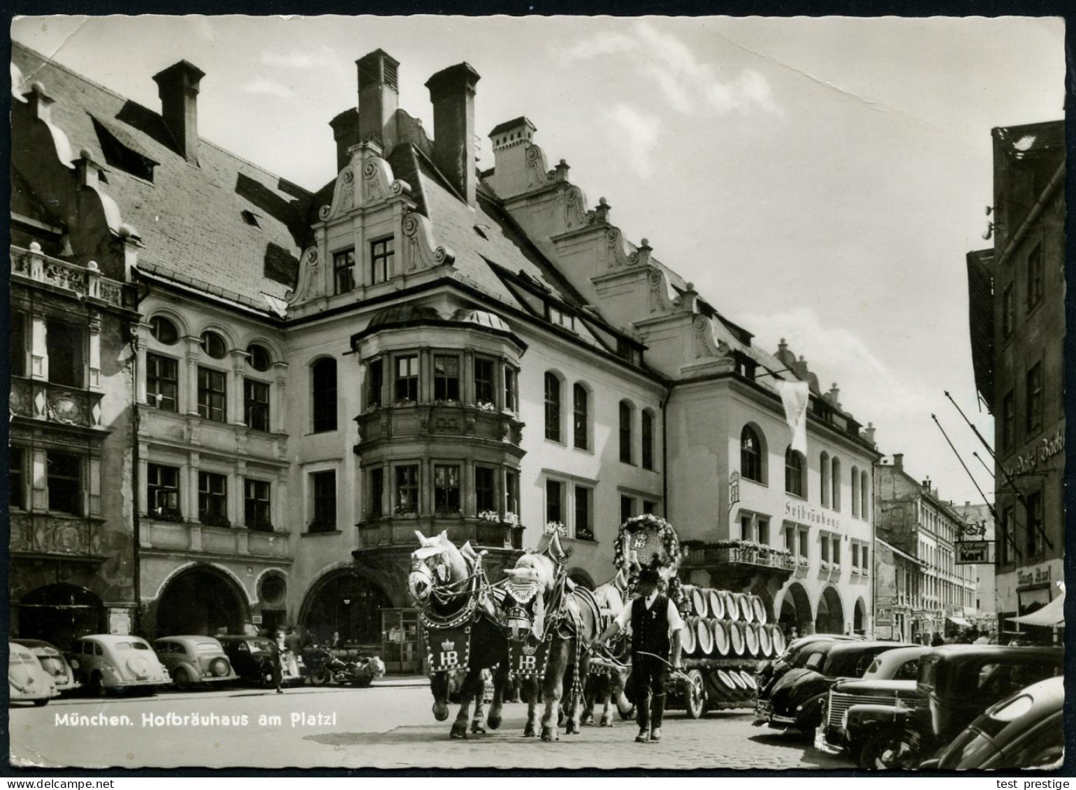 Dresden /  München 1957 (1.6.) S/w.-Foto-Ak Aus München (Hofbräuhaus) N. Dresden , Dort Mit Propaganda-2L: Wähle Am 23.  - Sonstige & Ohne Zuordnung